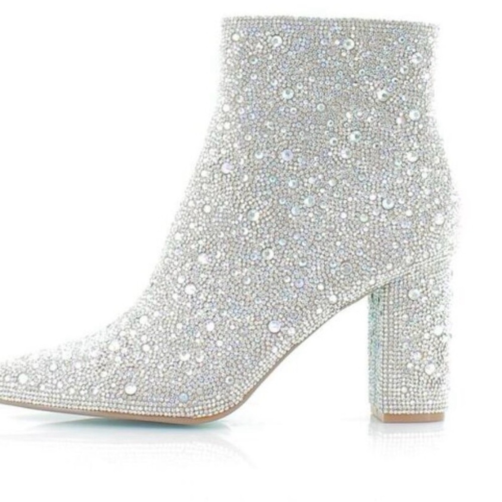 Betsy Johnson Sparkling Rhinestone Heeled Boots